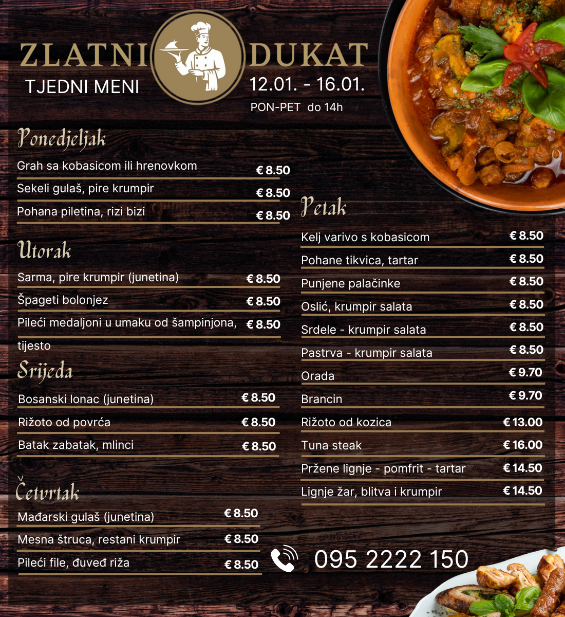 Zlatni Dukat tjedni Menu